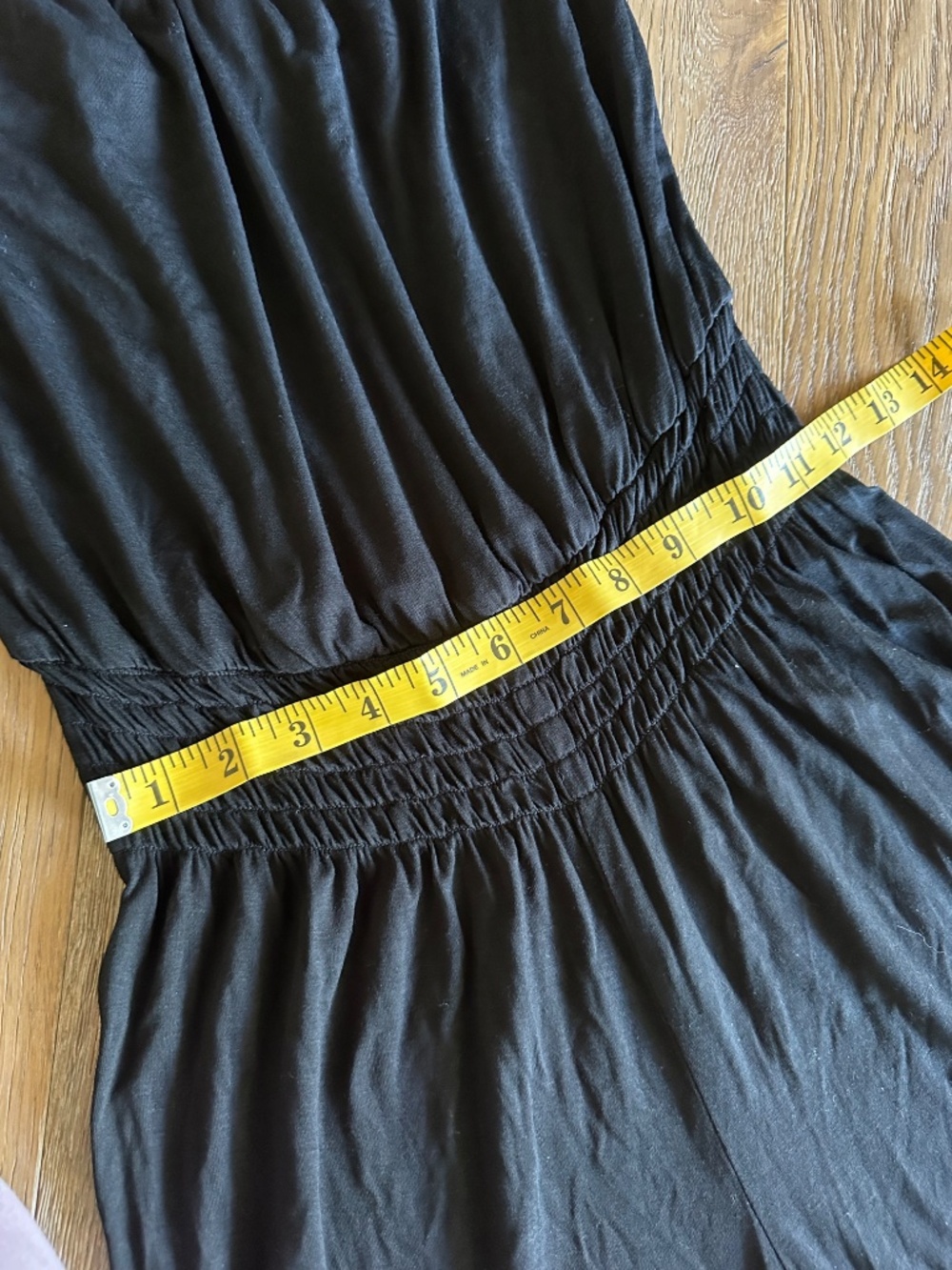 Trina Turk Strapless Wide Leg Jumpsuit Black Elastic Waist Made in USA Size 6 - Picture 6 of 12